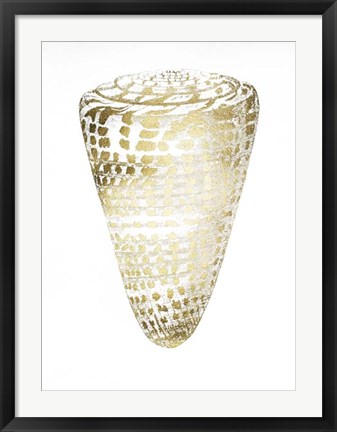 Framed Gold Foil Shell I Print