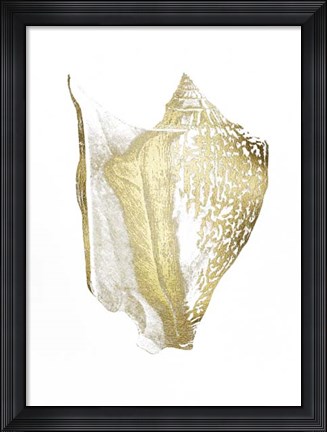 Framed Gold Foil Shell III Print