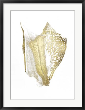 Framed Gold Foil Shell III Print