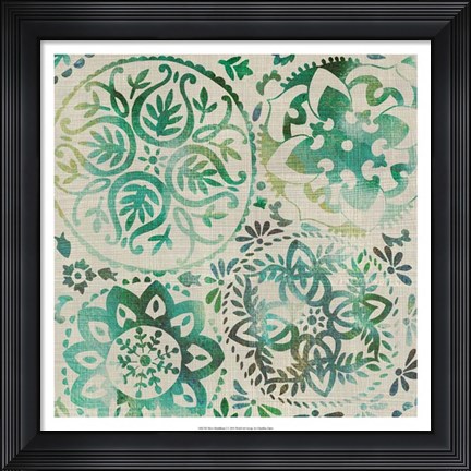 Framed Moss Medallions I Print