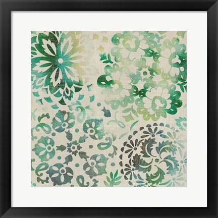 Framed Moss Medallions II Print