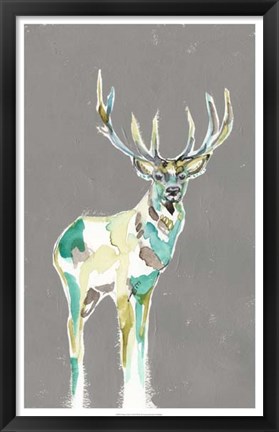 Framed Solitary Deer I Print