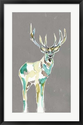 Framed Solitary Deer I Print