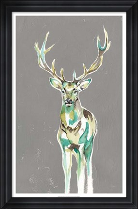 Framed Solitary Deer II Print