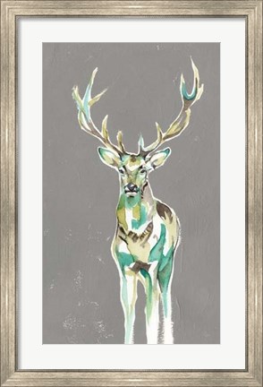 Framed Solitary Deer II Print