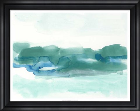 Framed Teal Coast I Print