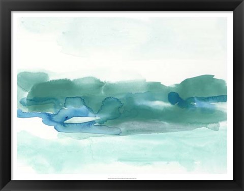 Framed Teal Coast I Print