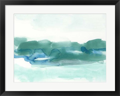 Framed Teal Coast I Print