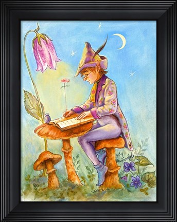 Framed Elf Scribe Print