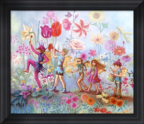 Framed Parade Of Flowers Print