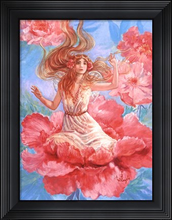 Framed Peony Fairy Print