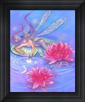 Framed Water Lily Fairy Print
