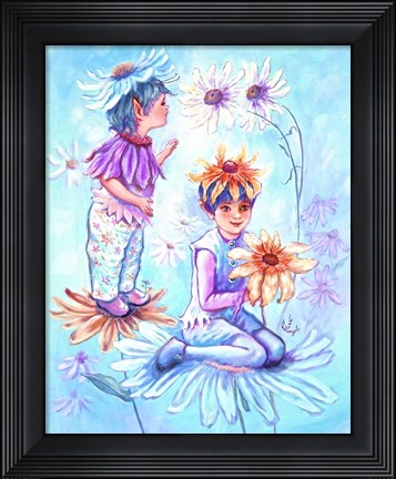 Framed Daisy Elves Print