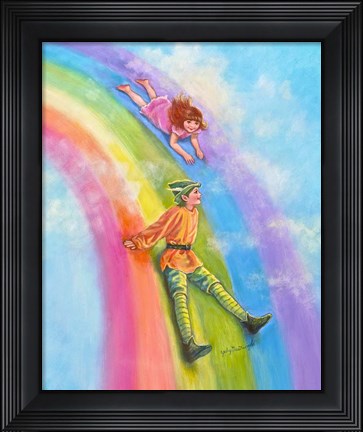 Framed Sliding Down The Rainbow Print