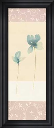 Framed Fleurs Bleues Et Ornements II Print