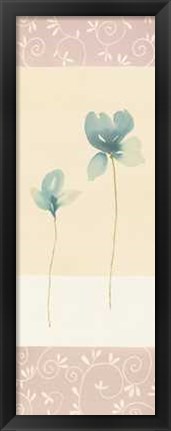 Framed Fleurs Bleues Et Ornements II Print