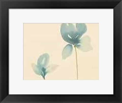 Framed Fleurs Bleues Et Ornements II Print