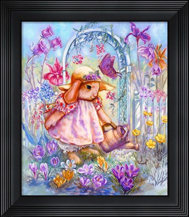 Framed Buttercup Bunny&#39;s Garden Print