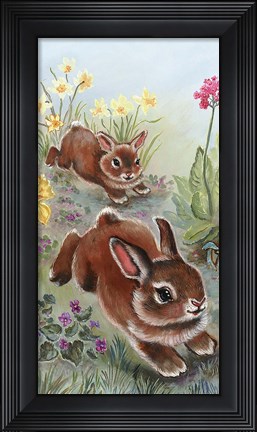 Framed Running Bunnies Print
