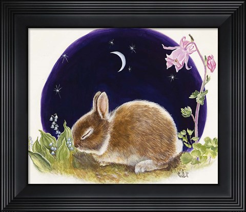 Framed Sleeping Bunny Print