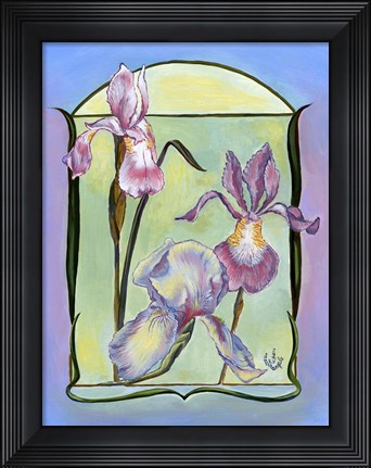 Framed Art Deco Irises Print