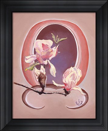 Framed Art Deco Magnolias Print