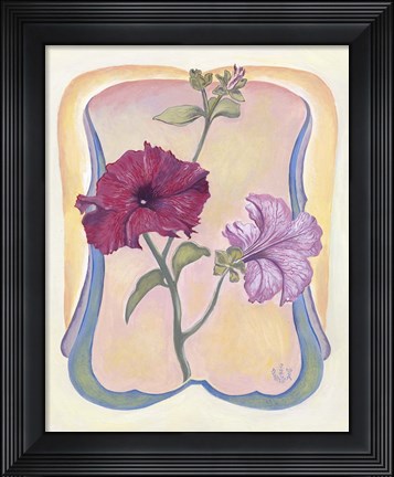 Framed Art Deco Petunias Print