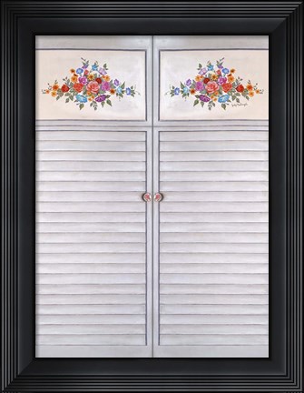 Framed Flower Shutters Print