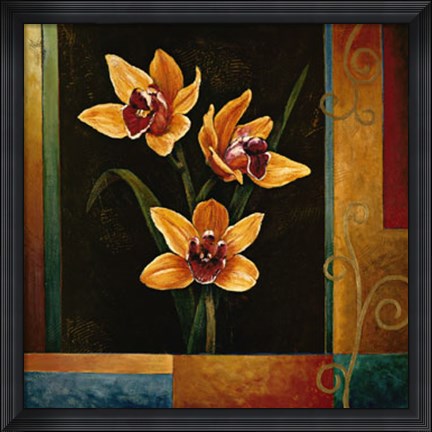 Framed Yellow Orchids Print