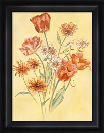 Framed Tulips And Daisies Print