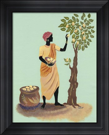 Framed Picking Pears Print