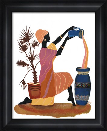 Framed Pouring In Orange Dress Print