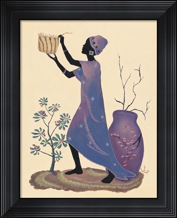 Framed Weaving Basket - Purple Dress Print