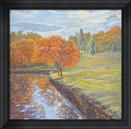 Framed Autumn Cherry Trees Print