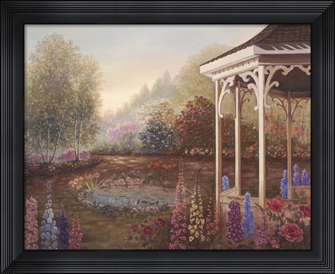 Framed Gazebo With Foxgloves Print
