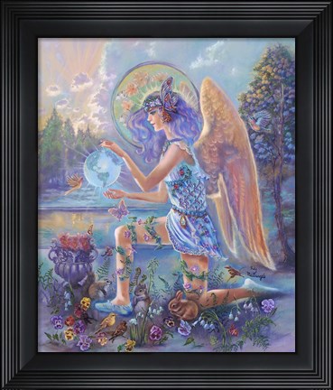 Framed Guardian Angel Of The World Print