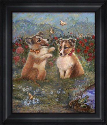 Framed Shelties Print