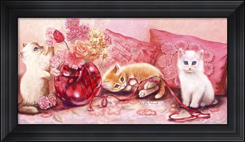 Framed Three Kittens Print