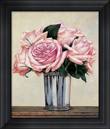 Framed Pink Roses I Print