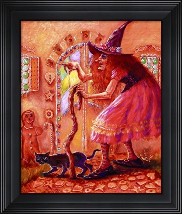 Framed Gingerbread Witch Print