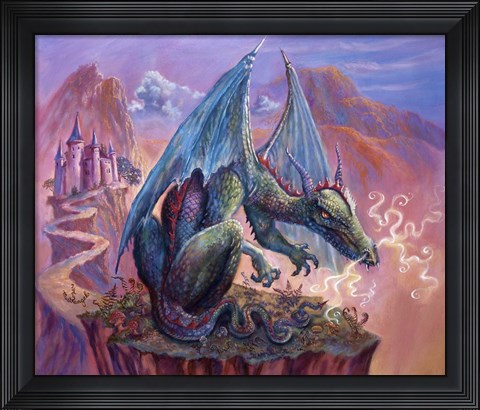 Framed Green Dragon - Enhanced Print