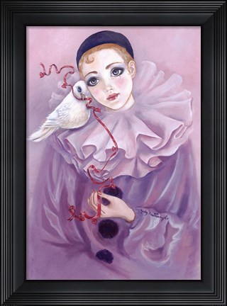 Framed Pierrot And Dove Print