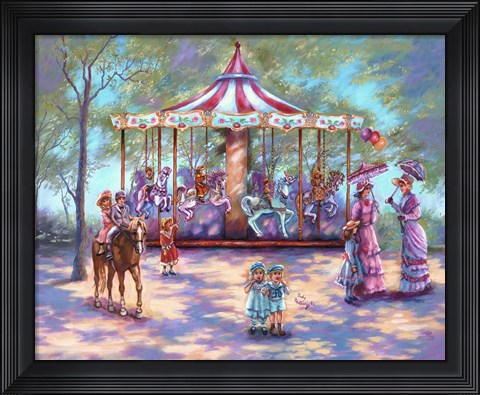 Framed Red Carousel Print
