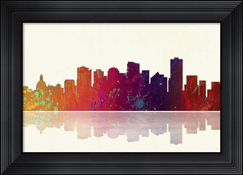 Framed Edmonton Canada Skyline 1 Print
