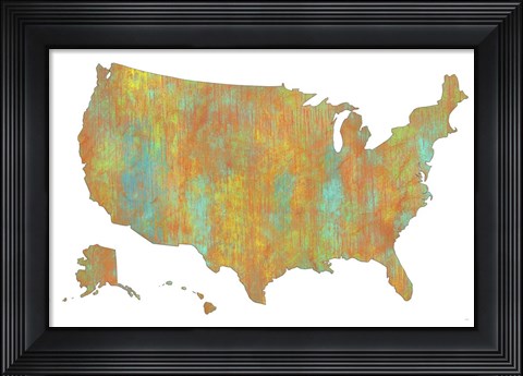 Framed U.S.A. Map 1 Print