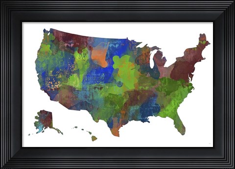 Framed U.S.A. Map 5 Print