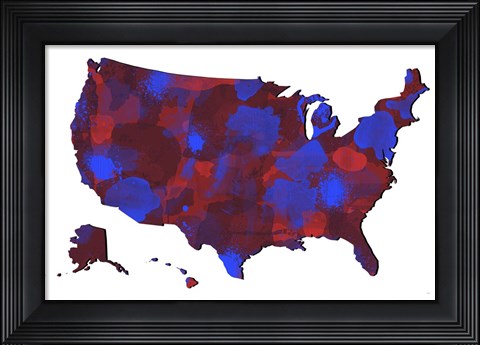 Framed U.S.A. Map 6 Print