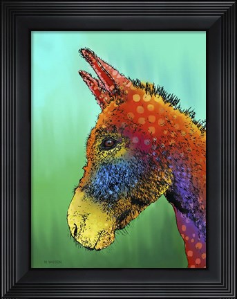 Framed Spotted Donkey 1 Print