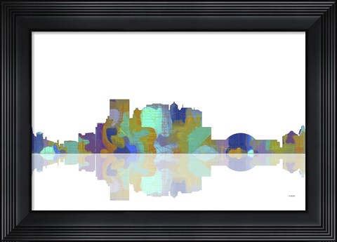 Framed El Paso Texas Skyline 1 Print