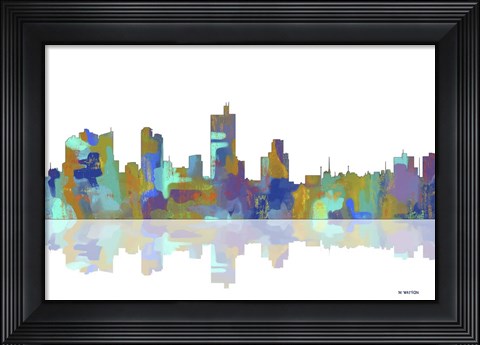 Framed Fort Worth Texas Skyline 1 Print